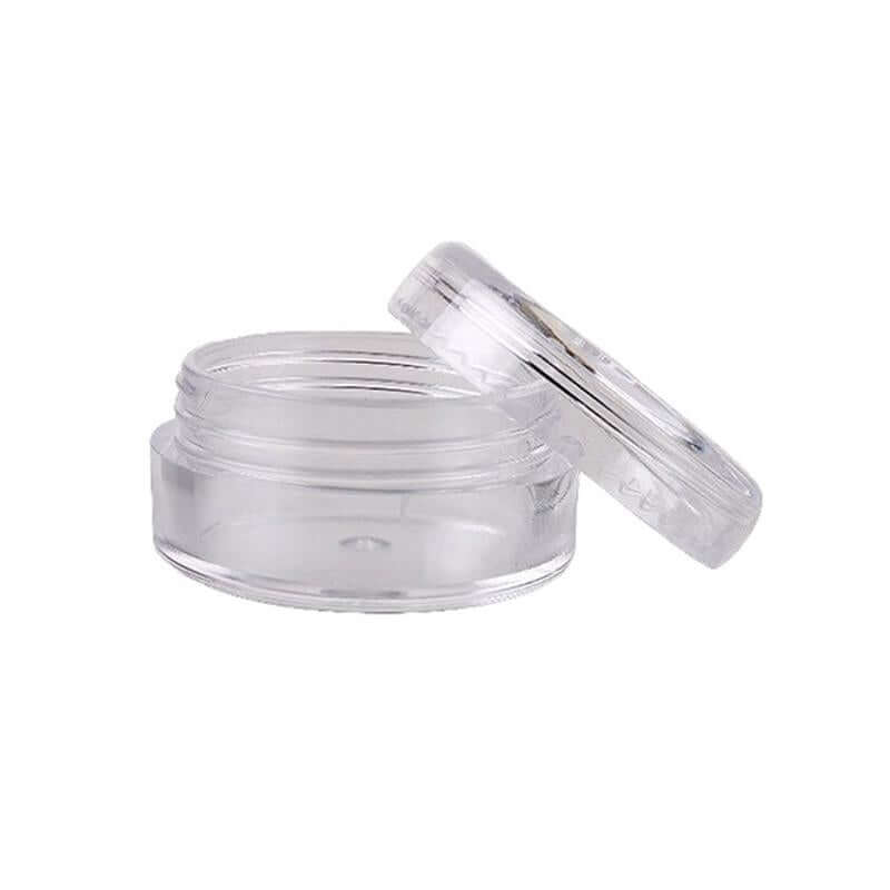 3 Ml Rund Beholder Med Farvet Eller Klar Låg   Klart Låg
